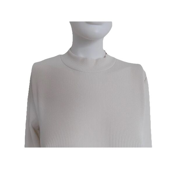 Topshop bodysuit khaki long sleeve mock turtleneck ribbed size 8-10 - Picture 2 of 7